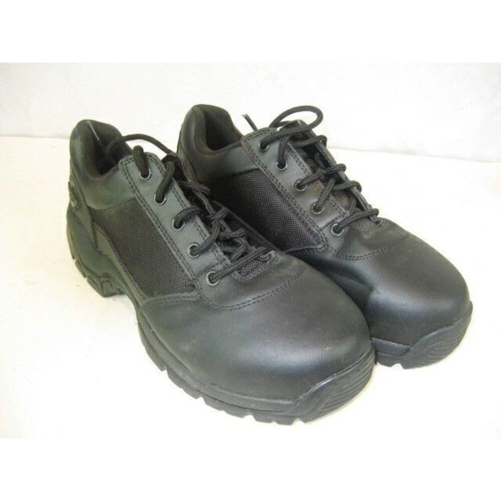 Mens Interceptor Industrial Tactical Black Leather Steel Toe Oxfords sz 9.5